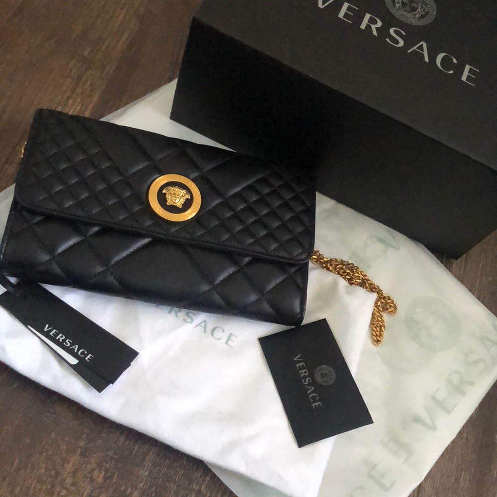 Versace leather evening bag